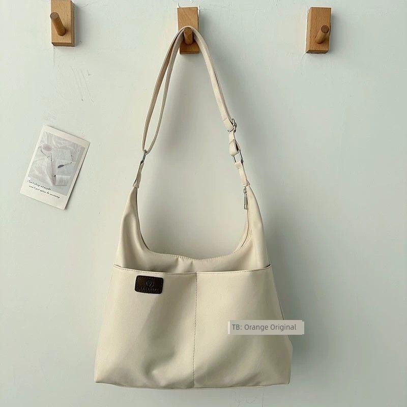 

Light College Students Class Casual Japanese Canvas Bag Beige White