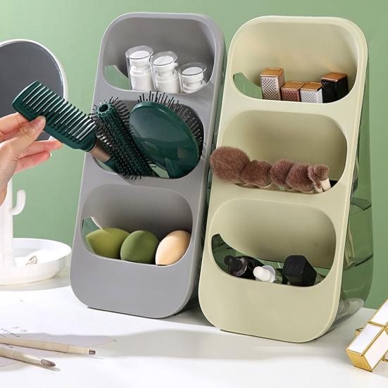Organizator pe Niveluri pentru Pensule de Machiaj Organizator de Blat Capacitate Mare Design pe 3 Niveluri Organizator de Blat pentru Baie Birou