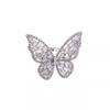Korean Version of Fashion Full Diamond Butterfly Open Ring Hollow Gemstone Exaggerated Ring Popular Jewelry Cold Wind Ring Women