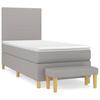 Box Spring Bed with Mattress Light Grey 80x200 cm Fabric