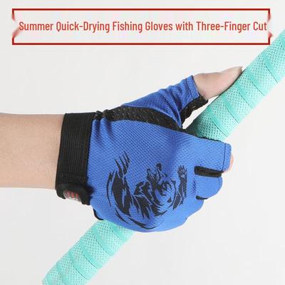 Quick-Dry Anti-Puncture Fingerless Fishing & Sports Gloves for Cycling & Mountaineering