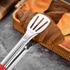 Stainless Steel Serving Tongs Heavy-Duty Food Tongs with Grip 3-Line Slotted Head Cooking Tong for BBQ Buffet Kitchen