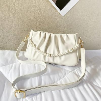 New Pleated Cloud Bag Pearl Chain Bag Shoulder Bag Handbag Slung Ladies Bag Wholesale Crossbody Bags for Women