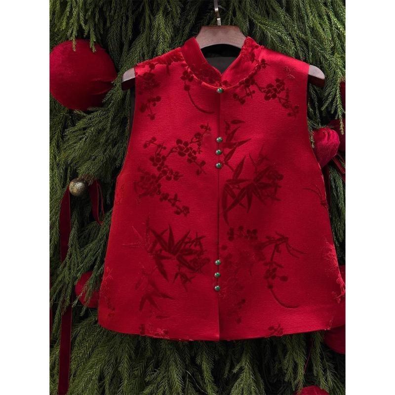 Spring Clothes Are Super Good-looking, Unique and Beautiful, Little Red Printed Vest for Women