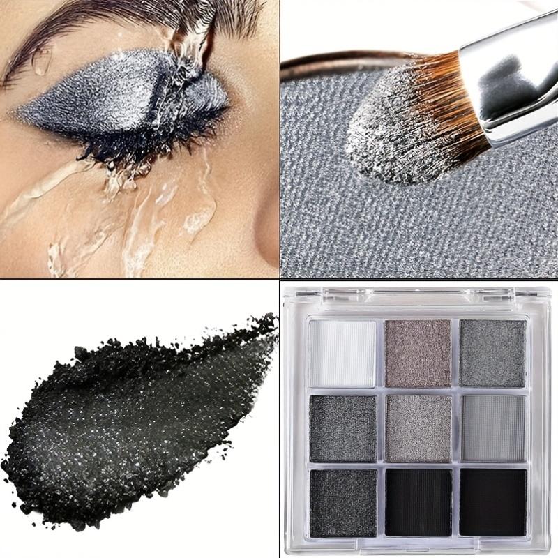 9-Color Smoky Punk - Cool Tone Gray Smoky Eyeshadow Palette with Low Saturation Matte Earth Tones, Perfect for Everyday Natural Makeup
