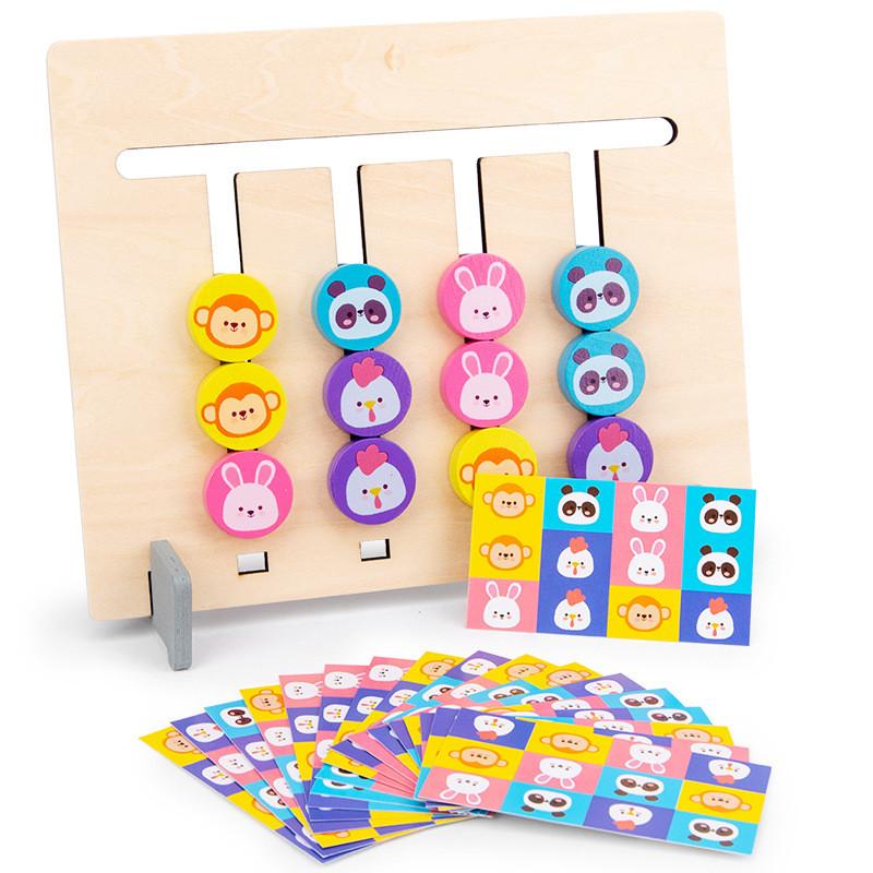 

Four Color Fruit Animal Logic Game Wooden Montessori Educational Toy For Kids Animals