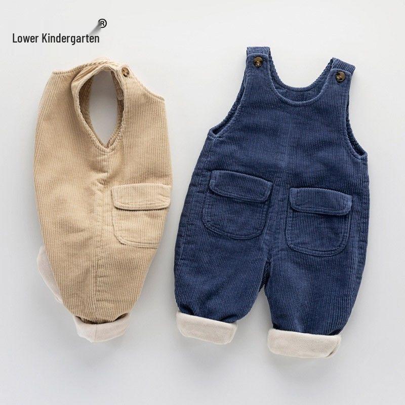 

Fleece-Lined Baby Overalls: Thick Cotton Jumpsuit for Boys & Girls - Perfect for Autumn & Winter 110cm (about 100cm)