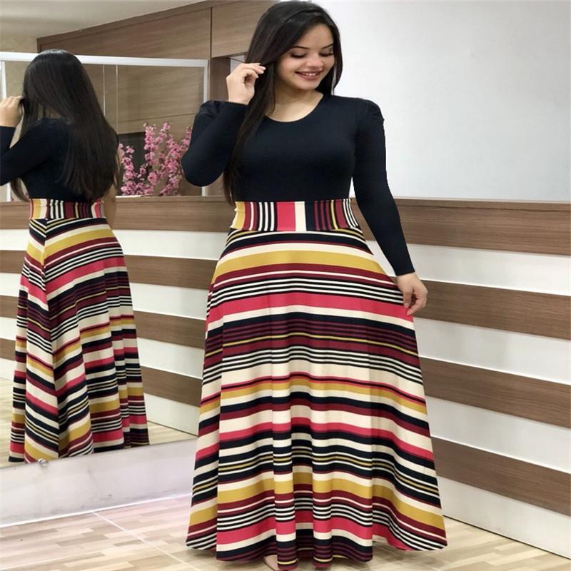 Explosiver Stil Blumenmuster Farbkombination Kurzarm Große Größe Kleid Damen