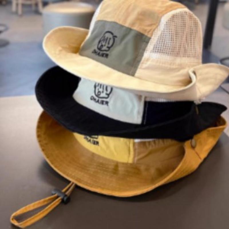 Kids Wide Brim Bucket Hats Quick Drying Thin Mesh Sun Hat Adjustable Drawstring for Summer Holiday Seaside Vacation