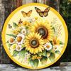 Vintage Sunflower Butterfly Metal Wall Art Rustic Farmhouse Home Decor