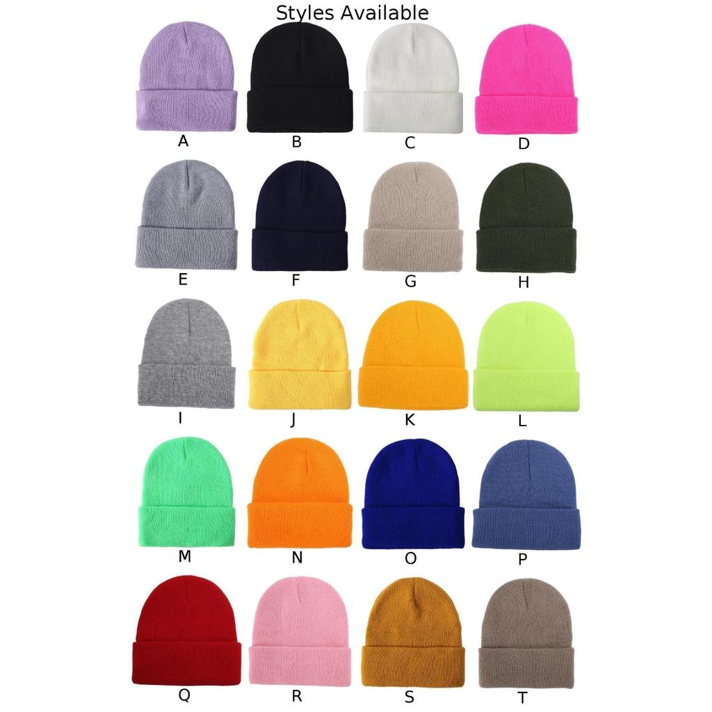 Breathable Fabric Fluorescent Colors Knitted Beanie Winter Dome Hat