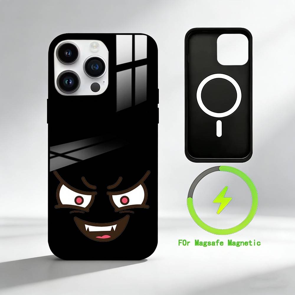 

C-Cartoon expression Phone Case For iPhone 17 16 15 14 13 12 Pro Max Plus for Mirror Wireless Magnetic Cover iPhone15PROMAX