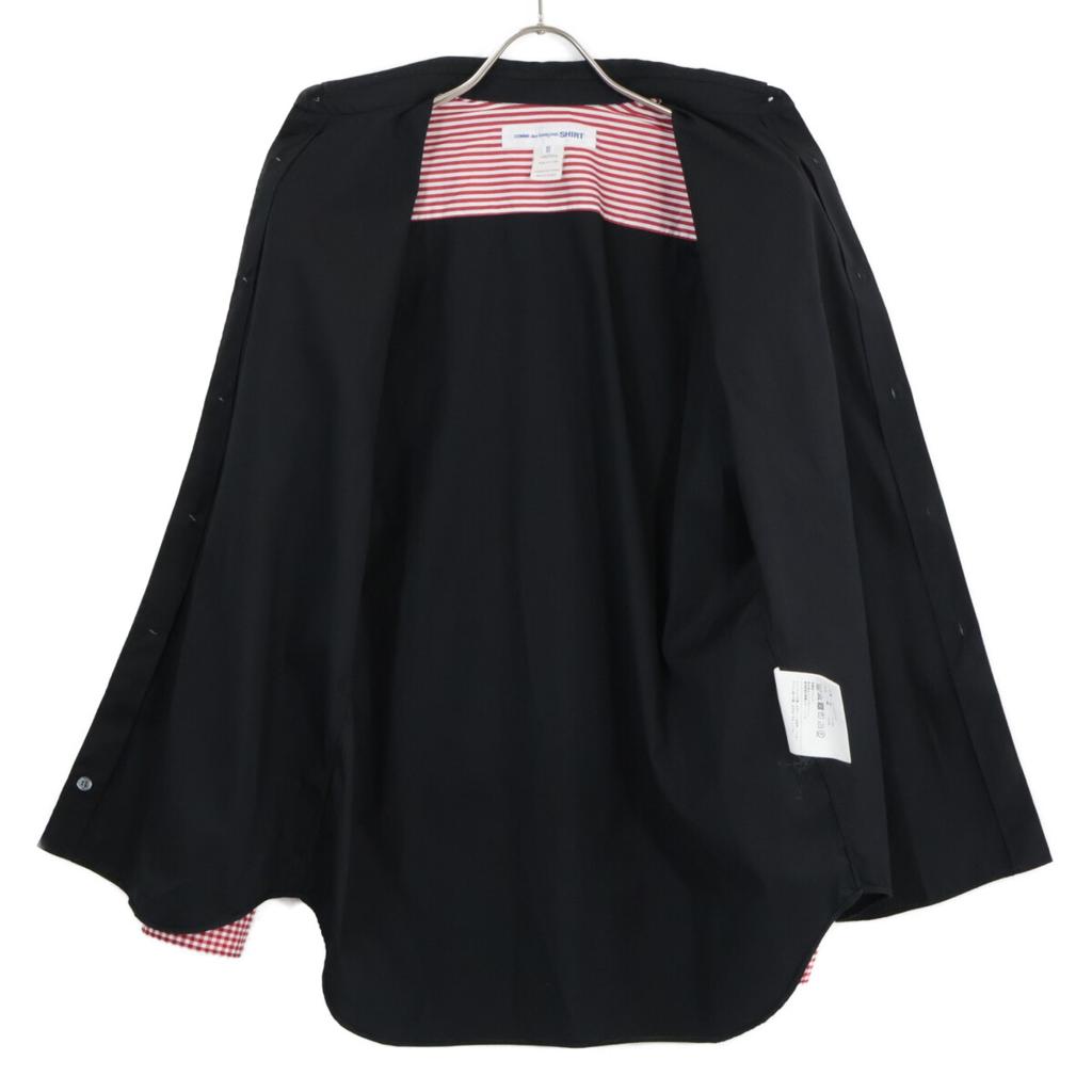 COMME Des GARCONS SHIRT [22Stainless Steel] FI-B025 Arm/Yoke Switch Long Sleeve Shirt Tops XS Black / redUsed