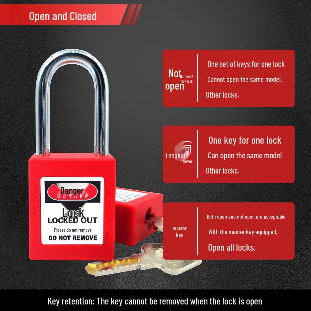Wanjun Industrial Safety Padlock, Insulated Plastic, LOTO Electrical Lock.