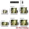 2D flat printing 2pcs Window Curtains Enchanted Forest Butterflies Sunlight Meadow Digital Printed Polyester Drapes Seasonal