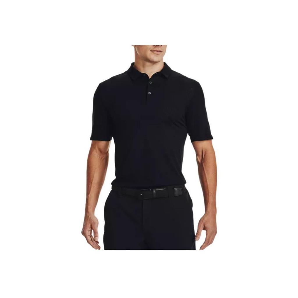 Under Armour Curry Seamless Solid Short Sleeve Polo Shirt Men tops Black 1370094-001