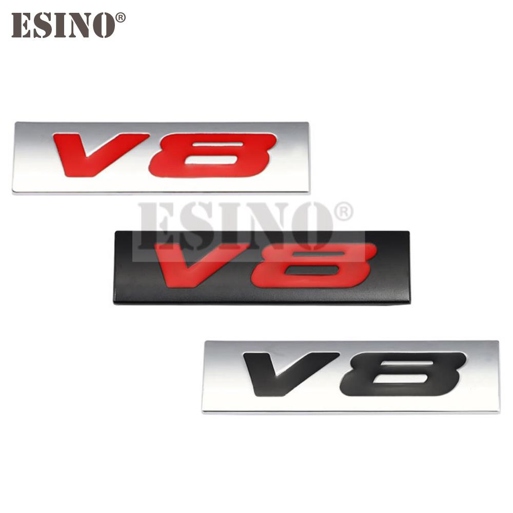 Car Styling 3D V6 V8 4 x 4 Logo Metal Zinc Alloy Car Sticker Badge Body Rear Trunk Adhesive Decal Emblem