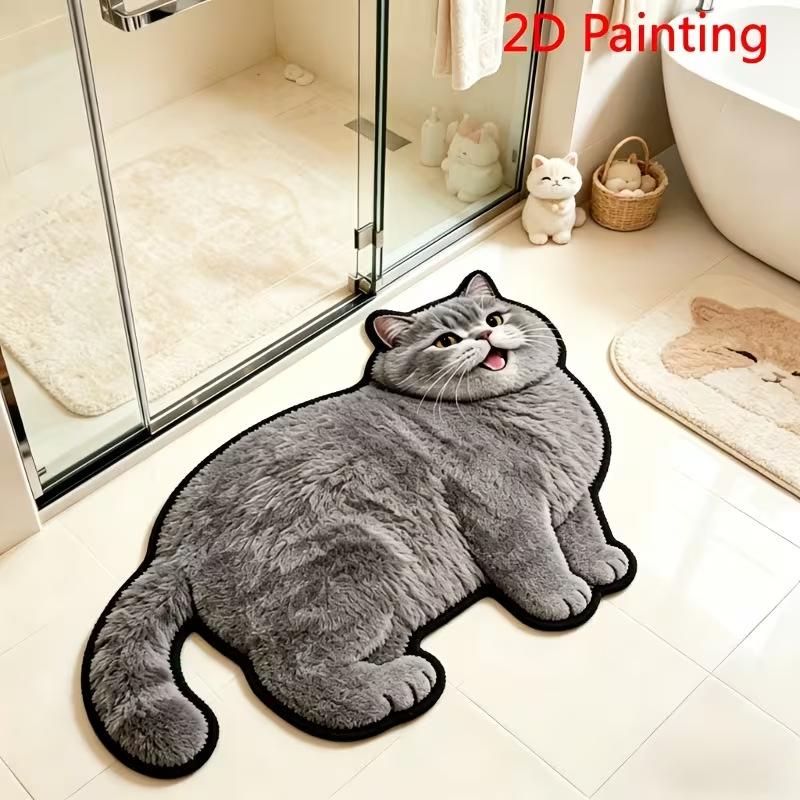 British Shorthair Cat Rug Suitable for Bedroom, Chubby British Shorthair, Hand Washable Suitable For, Room Decor, Gift for Cat Lovers