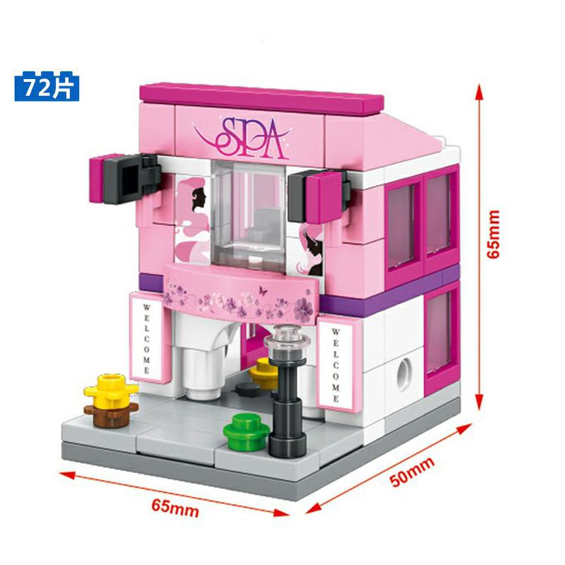 Building Blocks Mini Street View Building Blocks Compatible Building Blocks Children's Educational Assembling Building Blocks