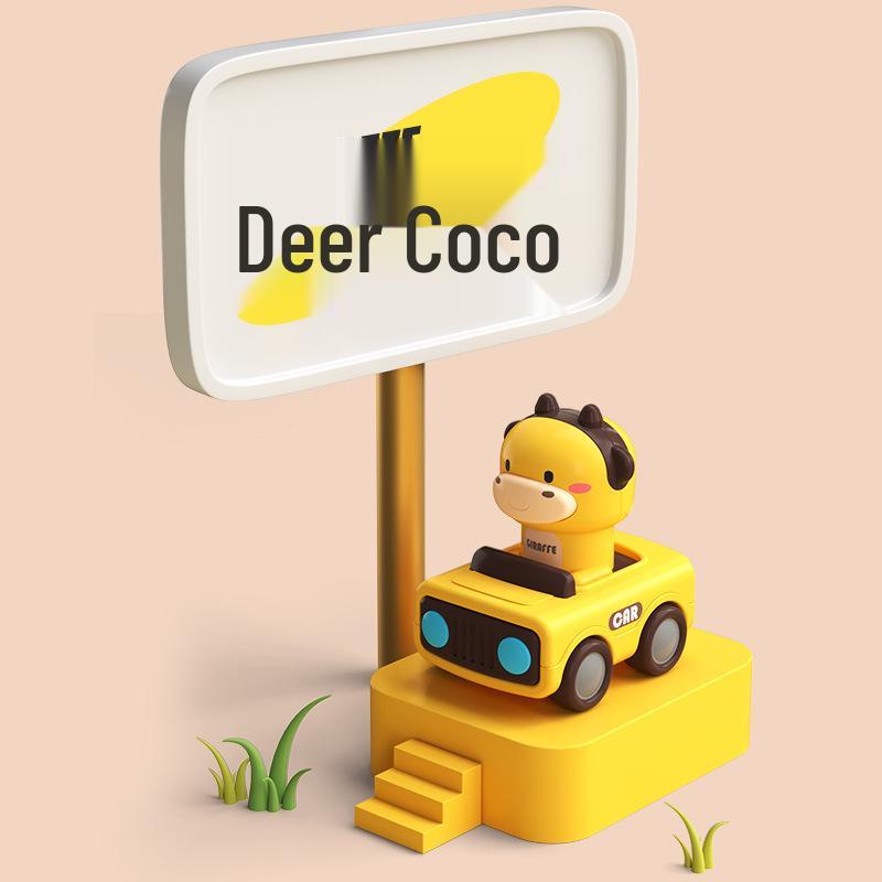 Cross-Border Cartoon Press & Slide Animal Toy Car: Fun, Cute, Drop-Resistant Parent-Child Interaction Vehicle.