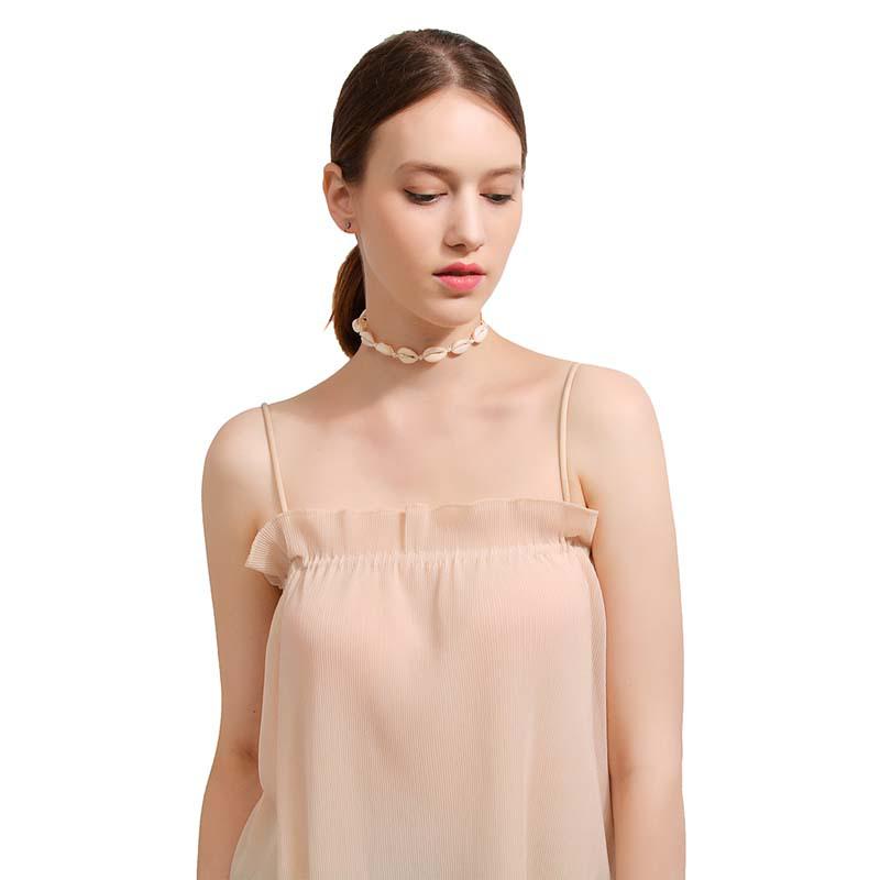 Collana Girocollo Trendy Fatta a Mano con Conchiglie per Donna - Catena Clavicolare Intrecciata Regolabile con Ciondolo