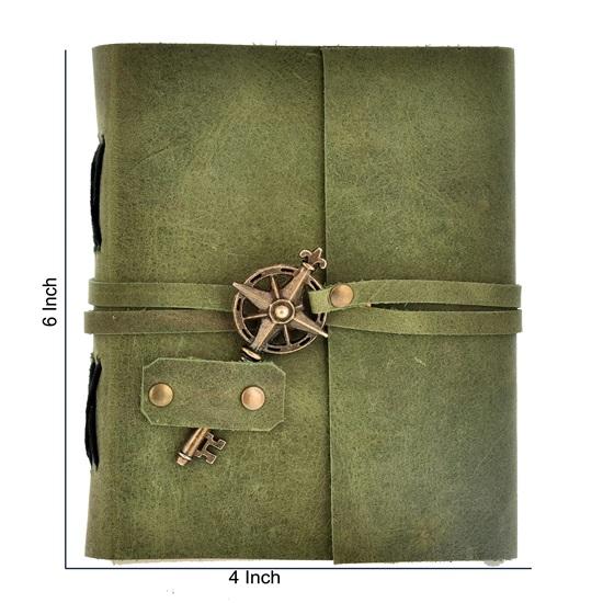 Premium Leather Diary With Metal Key Closure And Recycled Handmade Paper