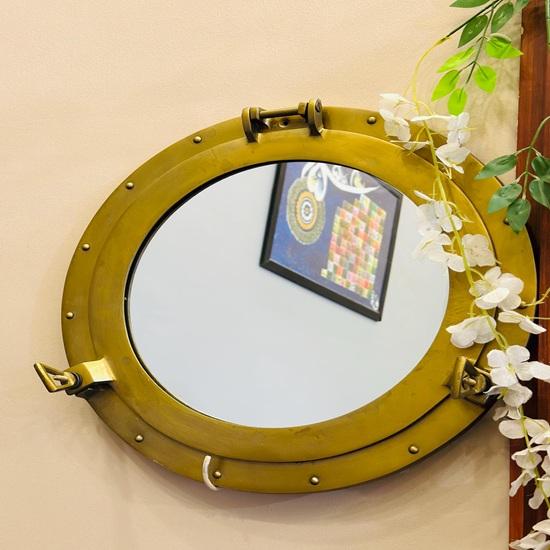 Nautical Aluminium Porthole Mirror Ship Wall Décor for Bathroom, Bedroom Home Decor Housewarming Unique Gift
