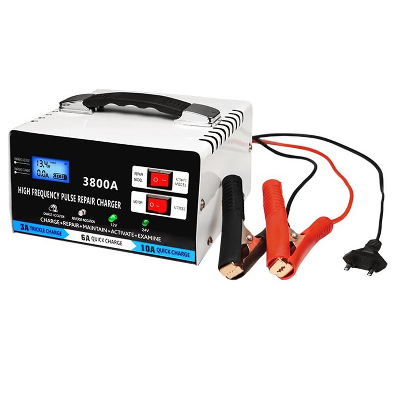 

ABUL-Smart Car Battery Charger Repair Battery Charger For Lead Acid Battery Fast Charger Repair Battery Charger 12V 24V EU Plug білий