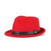 Hat autumn and winter pure wool top hat woolen retro French British jazz hat rolled edge felt hat