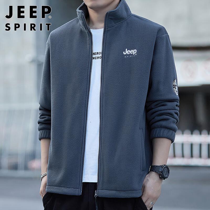 JEEP SPIRIT Men's Casual Fleece Cardigan Jacket