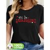 Women's Casual Short Sleeve T-Shirt with "Yes I'm Left-Handed" Letter Print & Heart Design - Soft Round Neck Summer Top, Machine Washable,