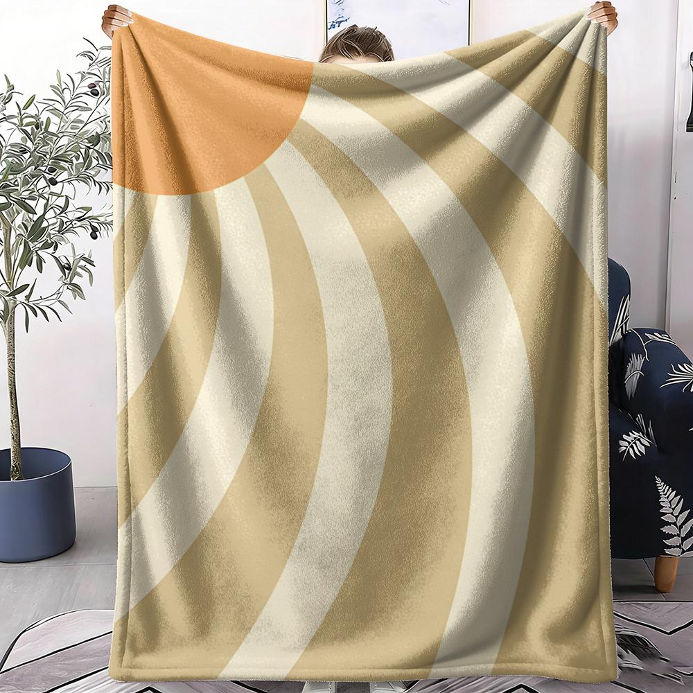 Abstract Sunny Throw Soft Flannel AC Blanket Lightweight Summer Nap Throw Cozy Blanket for Sofa Bed Travel Home 75x90cm