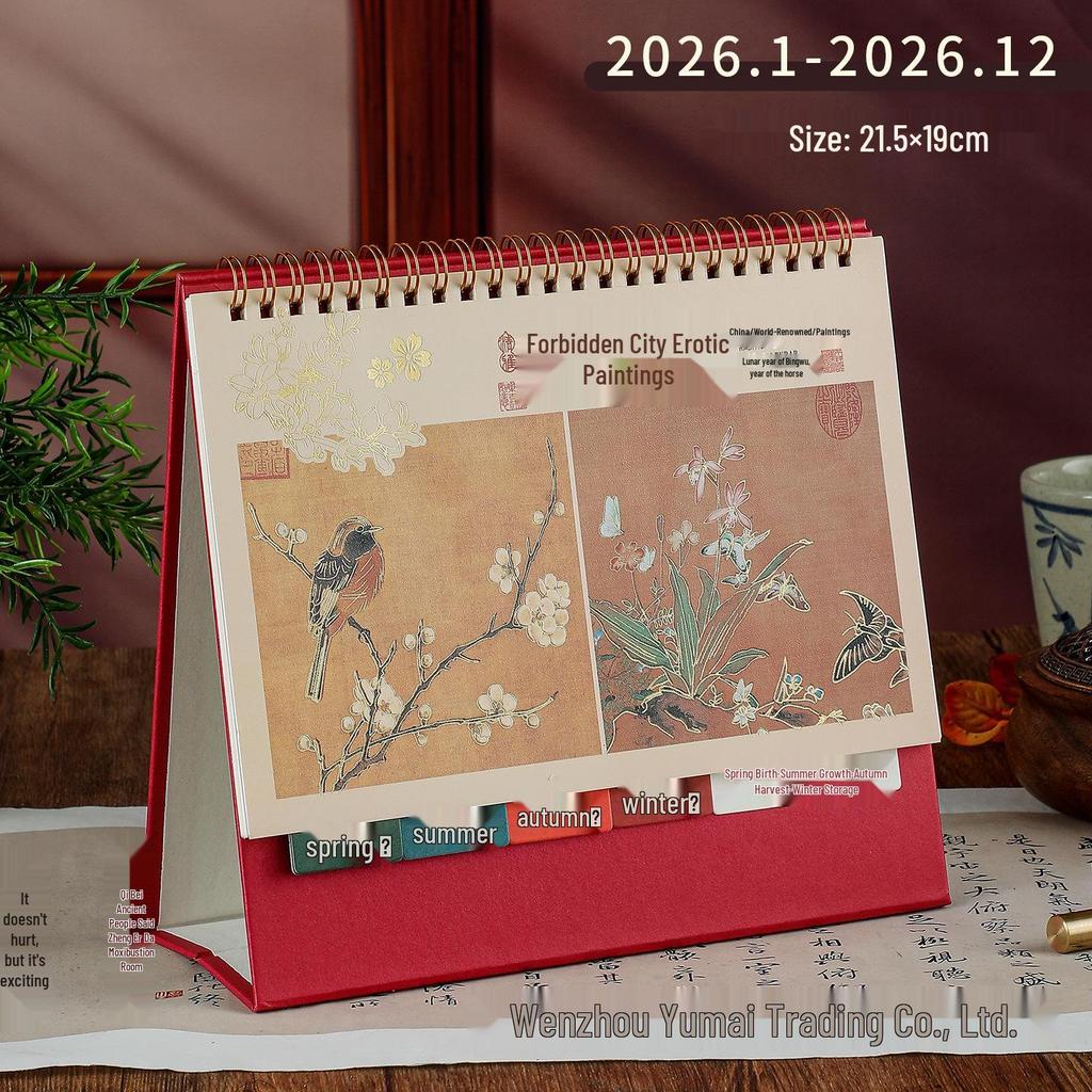 2026 Cute Cartoon Desk Calendar with Pen and Paper Holder - Monthly Creative Desktop Ornament