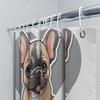 Adorable Dog Shower Curtain Featuring A French Bulldog In Heart Shape Perfect Home Decor Gift For Animal Lovers