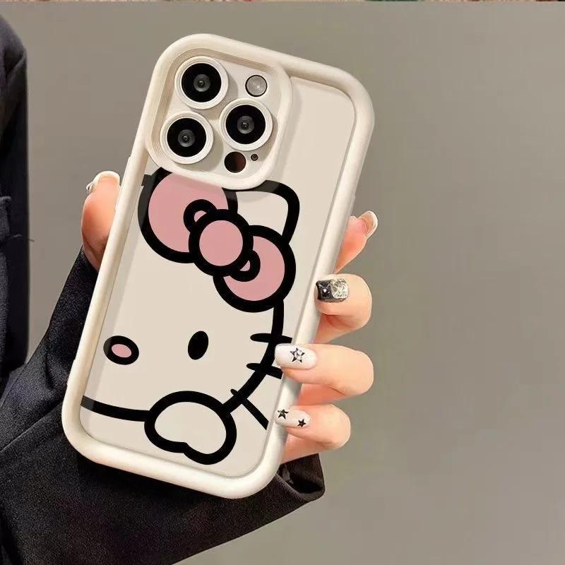 Sanrio Hello Kitty Phone Case For IPhone 16 15 14 13 12 11 Pro Max Mini XR XS X 7 8 Plus Soft TPU Back Cover