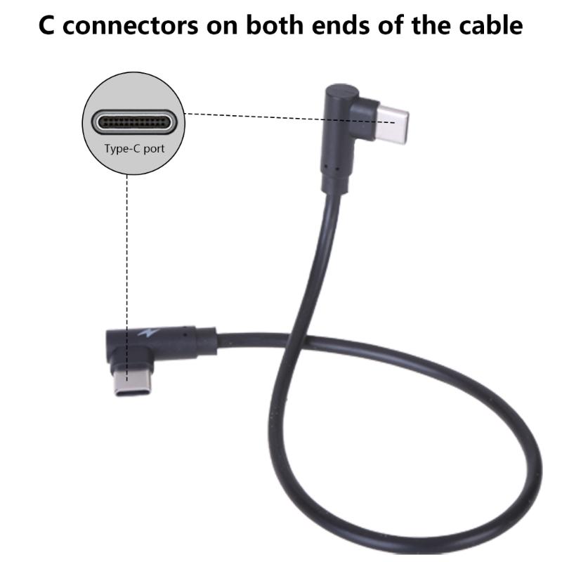 90 Degree USB 3.1 Type C to Type C Cable 40W Angled 3.1 USB Type C Male Extension Cable Supports Charging,Data