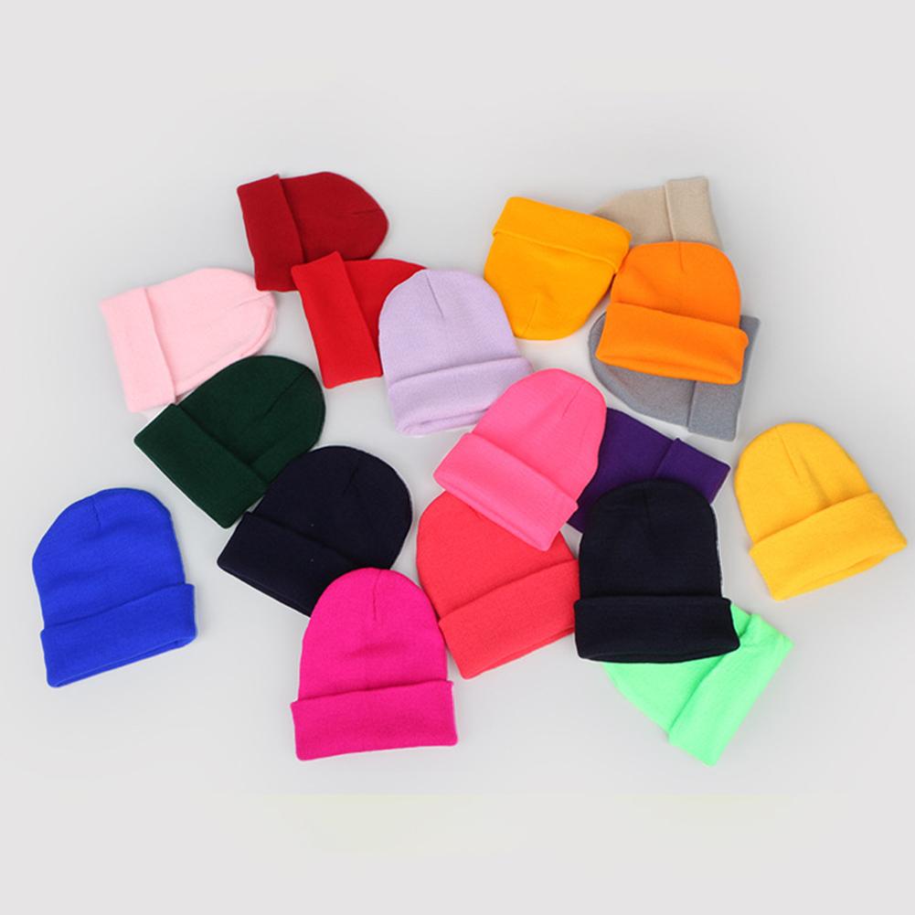Paar Frauen Männer Mode Winter Warm Einfarbig Mode Wolle Strickmütze Mütze Beanie