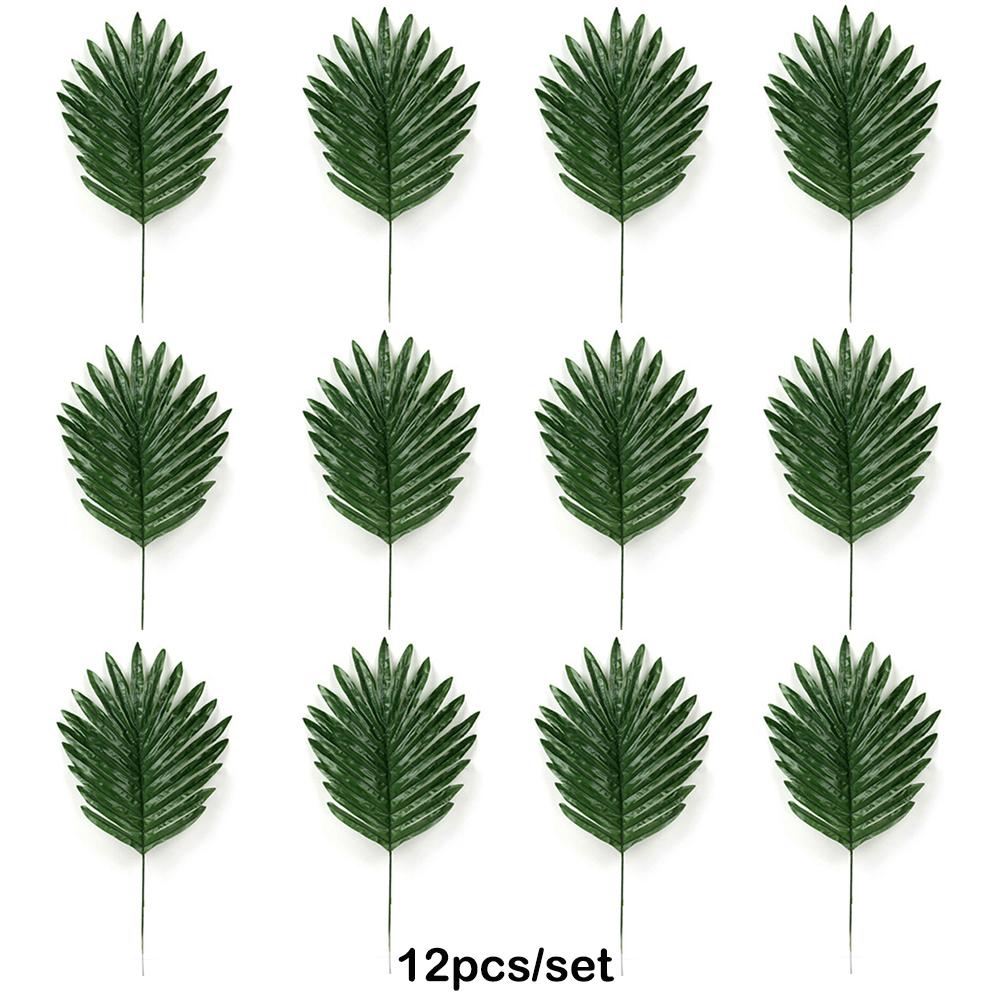 Artificial Tropical Palm Leaves Safari Jungle Decorations Hawaiian Luau Party Leaf Home Table Decor Wedding Birthday Fake Plants