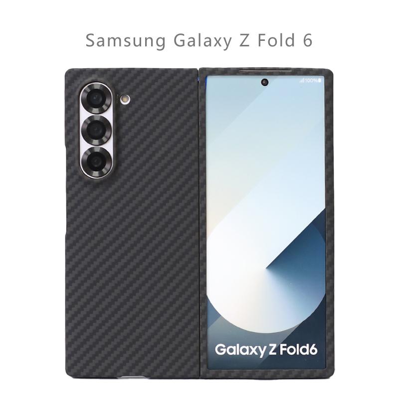 YTF-Carbon Настоящая углеродная fiber Чехол для Z Fold6 Для Samsung Galaxy Z Fold6 чехол Арамидное волокно Тонкий дизайн Z Fold6 Противоударный Чехол для телефона Galaxy Z Fold6