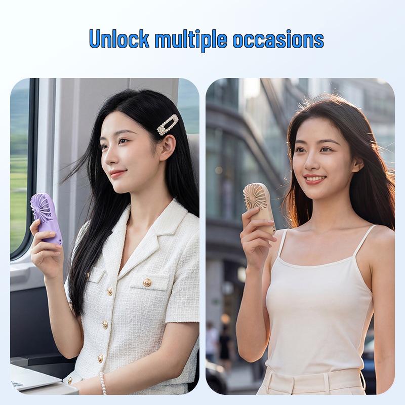 New Mini USB Rechargeable Silent Handheld Fan - High-Speed, All-in-One Electric Fan