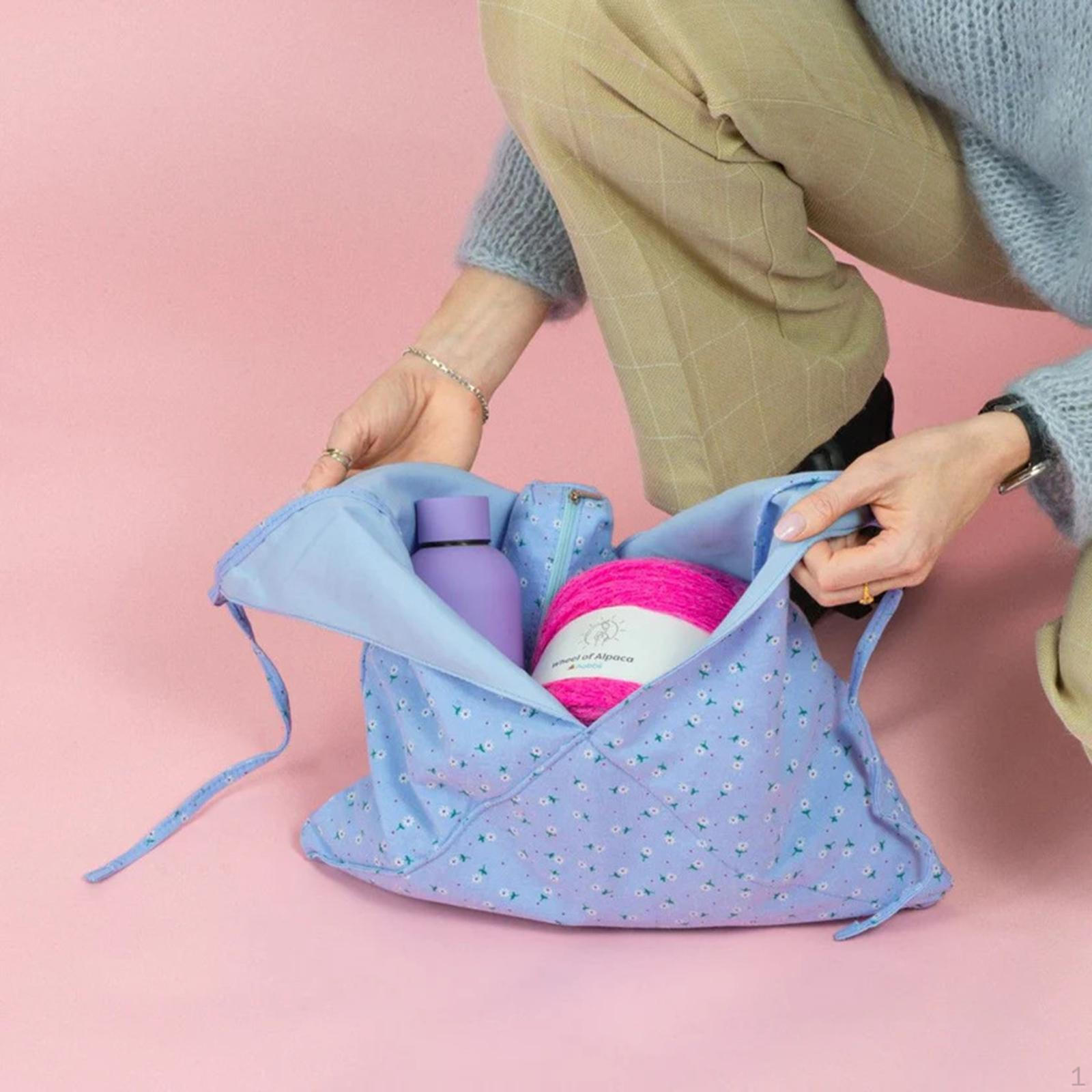 

Сумка для пряжи Вязальная сумка Тоут Регулируемые завязки Сумка для хранения принадлежностей для вязания крючком Портативная синий