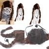 Double Brown Whimsical Braid Wig For Dogs And Cats Excellent For Holiday Events Dressup