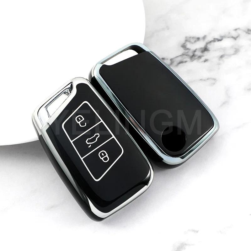 3/5 Bottons Tpu Car Smart Key Case Cover Shell For Volkswagen Vw  Atlas Tiguan Golf 7 Magotan Passat B8 Skoda Kodiaq A7