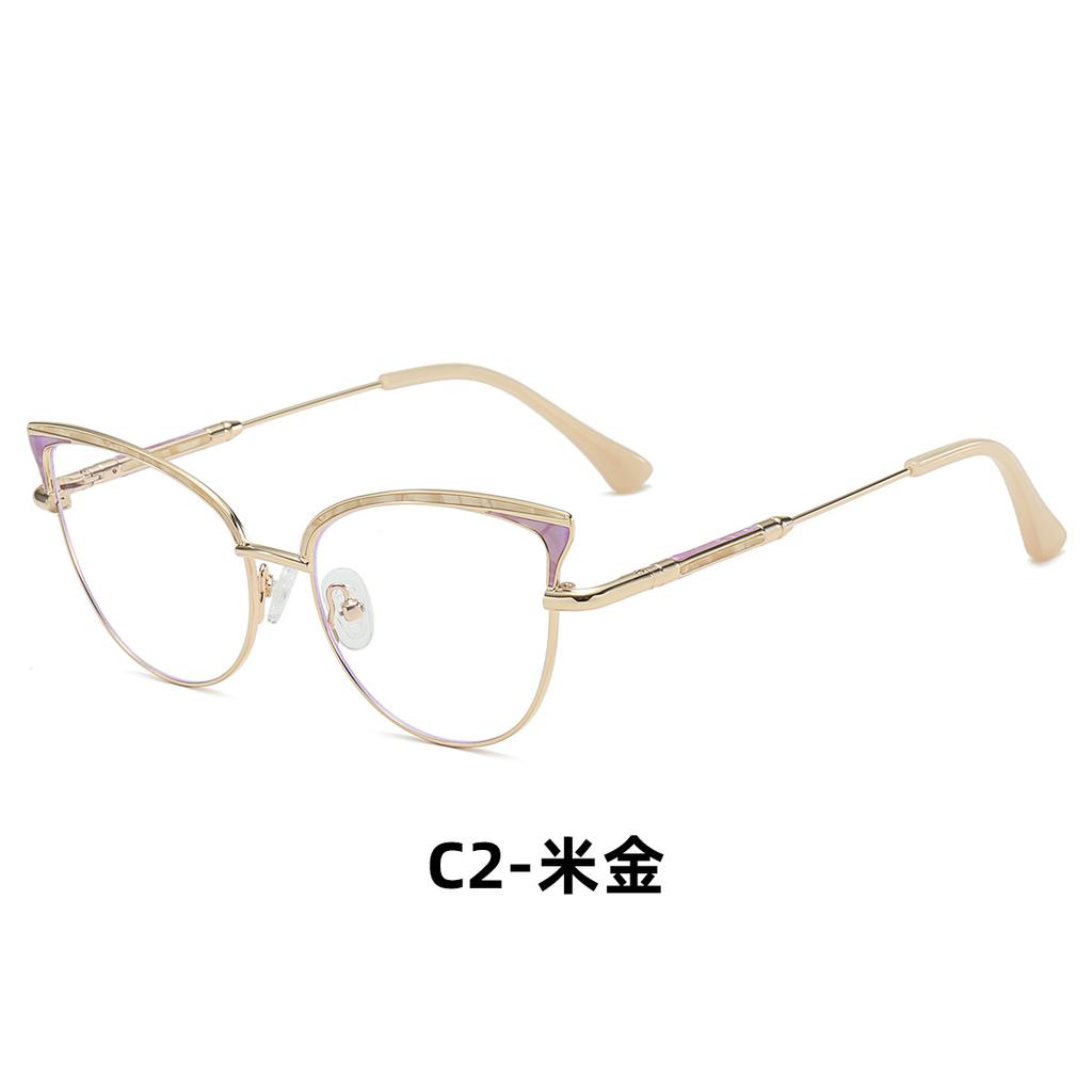 Blue Light Glasses Women Oversized Eyeglasses Fashion Clear Computer Glasses Semi-Rimless Eyewear Optical Spectacle Pink