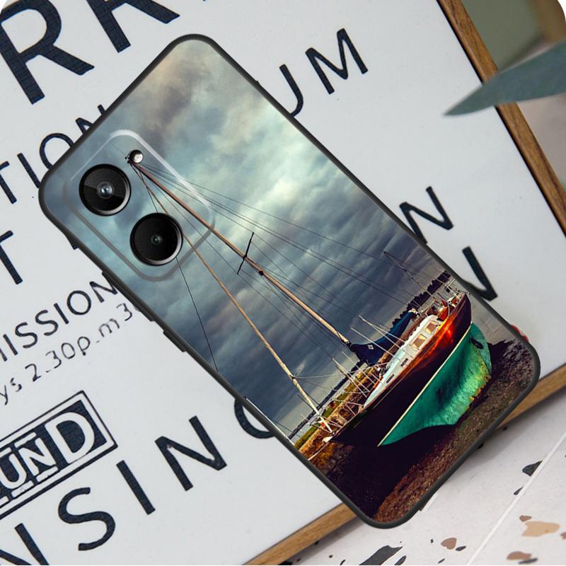 Yacht Sailing Boat Sunset For Realme 12 Pro Plus 9 10 11 GT5 C51 C31 C67 C55 C53 C35 C33 C30 C21Y C25s GT Neo 6 Case