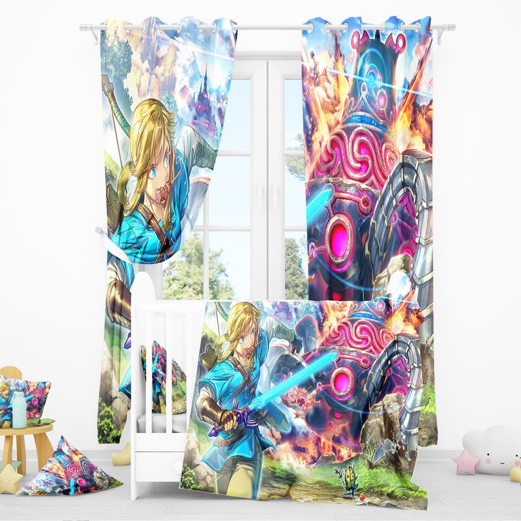 The Legend Of Zelda Heimdeko Wohnzimmer Schlafzimmer Vorhänge für Verdunkelungsvorhänge Spiel Küchenzubehör Weihnachtsgeschenke
