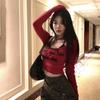 2KWEIRD Chic Two Piece Sets T-shirt Women Clothing Letter Print Square Collar Crop Tshirts Backless Sexy Vest Outfits Y2k Suit
