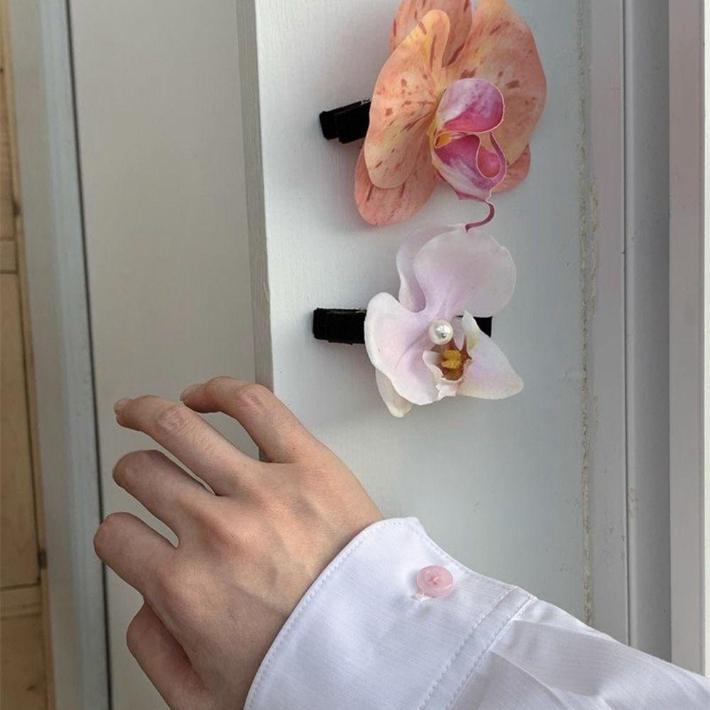 Tuch Blume Haar Clip Schmetterling Orchidee Mädchen Haar Clip Einfache Orchidee Blume Haarnadel Mädchen