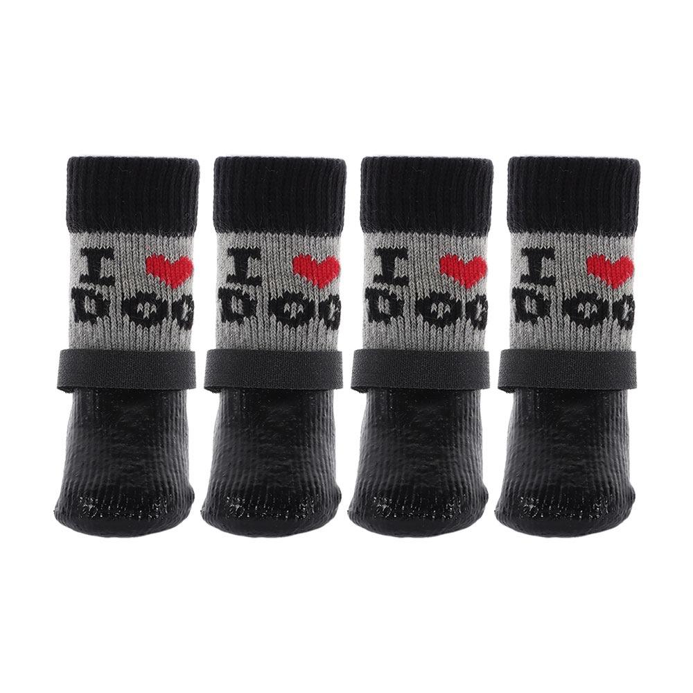 Cute Waterproof Dog Shoes Warm Soft Sole Puppy Boots Anti-Slip Adjustable Dog Foot Covers for Small Dog Chihuahua