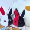 Fluffy Gothic Rabbit Compact Stitched Bunny Bag Pendant Halloween Plushie  Party Favors